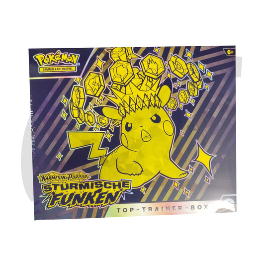 Pokemon Stürmische Funken Top Trainer Box TTB Deutsch Stock EAN 0820650459566