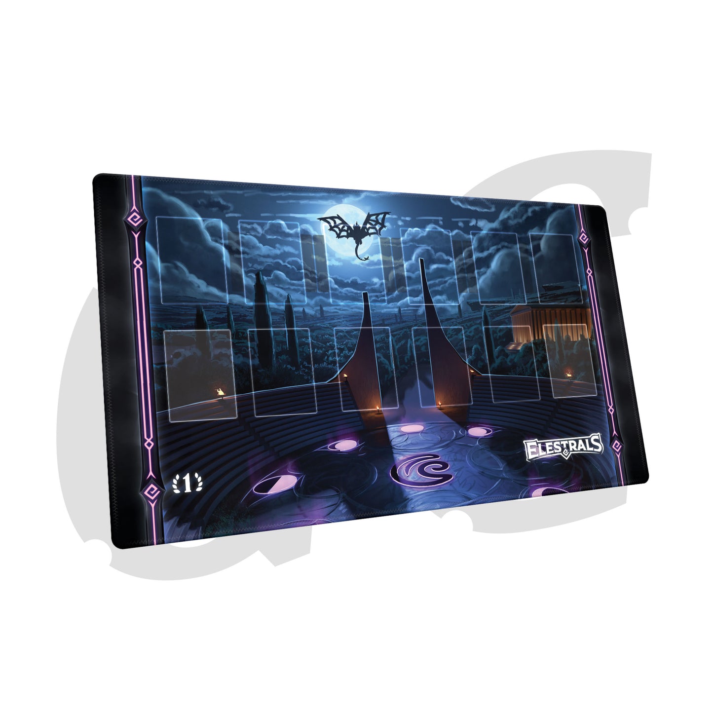 Elestrals TCG Moonrise Playmat Spielmatte Temple of the Moon UPC 810148650889