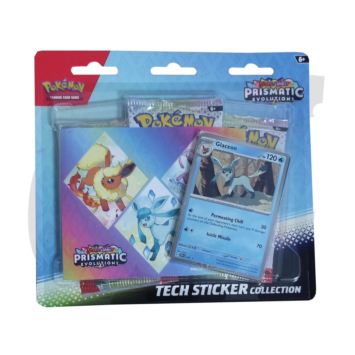 Prismatic Evolution Tech Sticker Glaceon Pokemon lagernd englisch stock