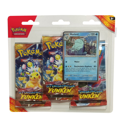 Pokemon Stürmische Funken Blister Booster Morlord Deutsch lagernd stock EAN 0820650459511