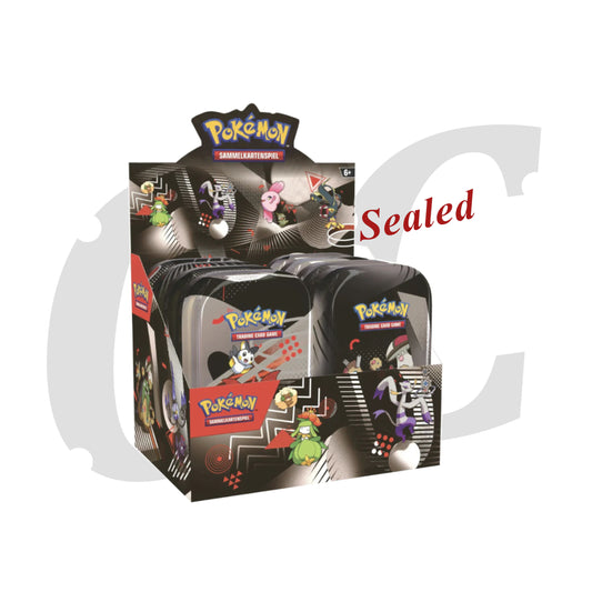 Schwarze Blitze & Weiße Flammen Mini Tin Display KP 10.5 Pokemon Deutsch lagernd black bolt white flare Tin 0196214114241