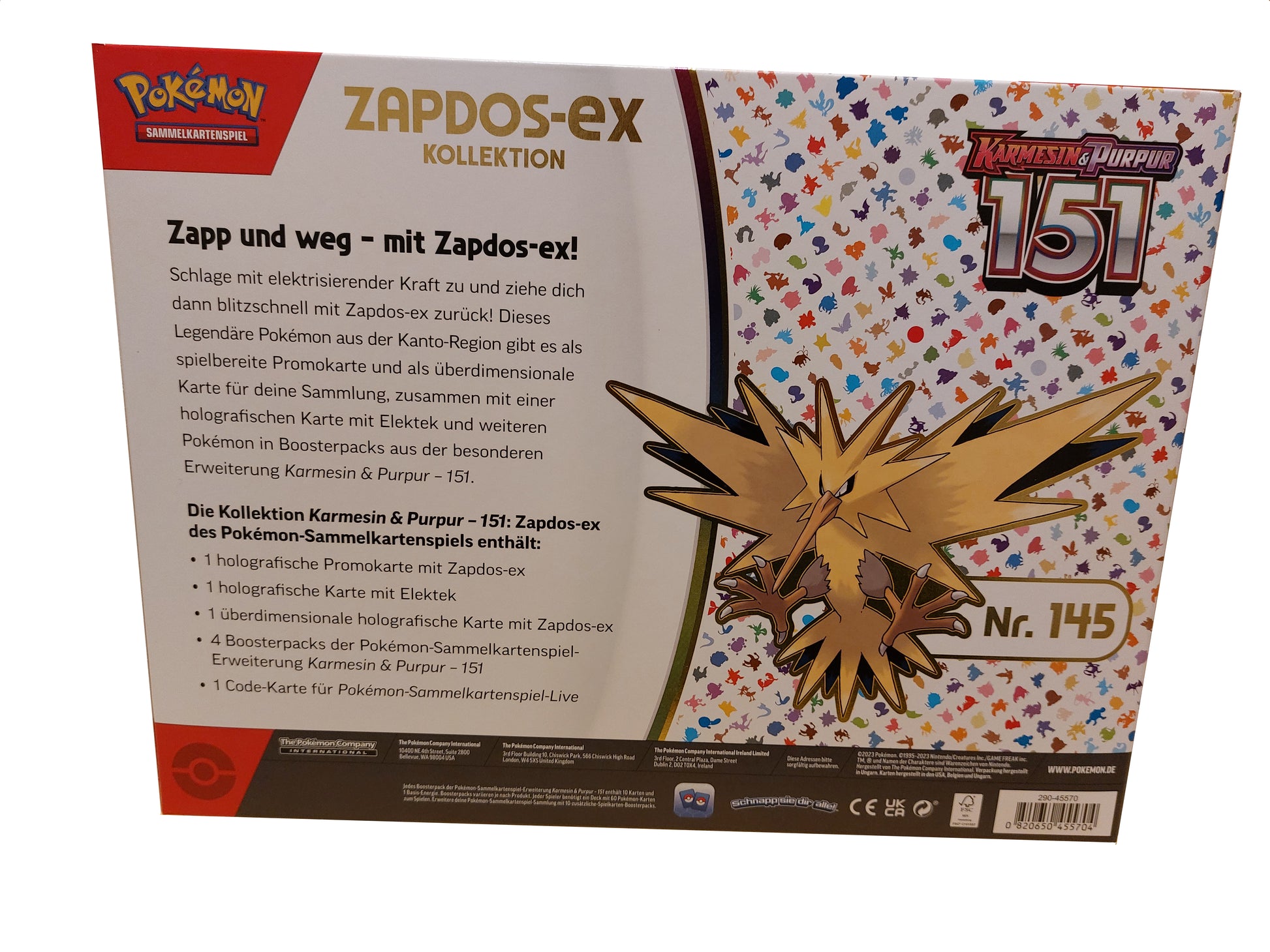 Zapdos EX Blister Kollektion Pokemon 151